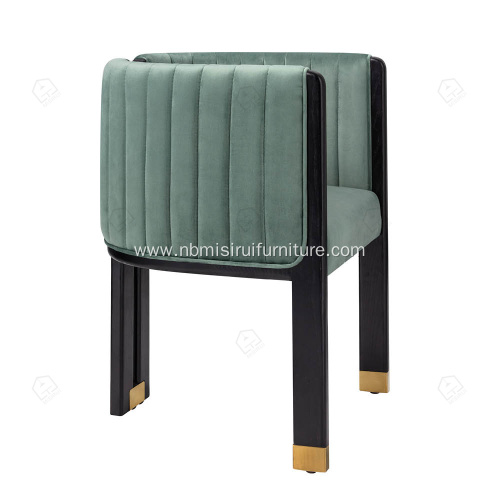 Italian vintage green velvet fabric single crawford chairs